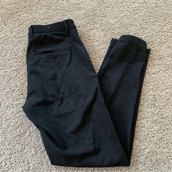 Zara Black Window Pane Check Patterned Dress Pants Size Small - Picture 2 of 7